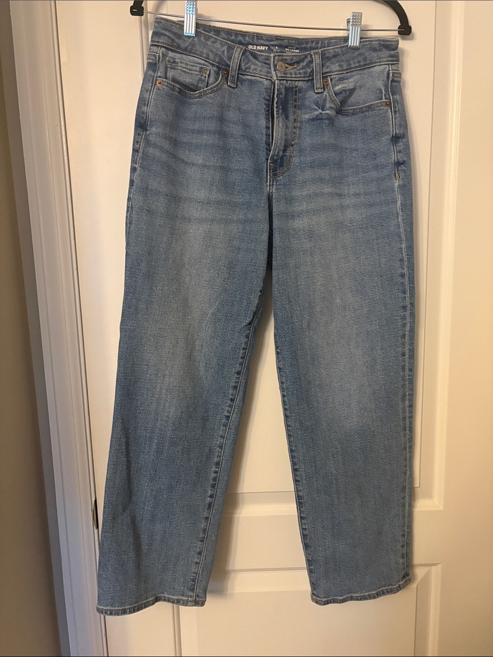Old Navy Women's OG Loose Fit Light Wash Straight Leg Jeans